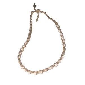 Unbranded Braided Hemp Choker Necklace White‎ Seed Beads Boho Surfer Beige White